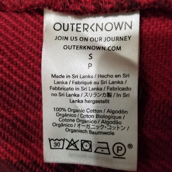 Outerknown Long Blanket Shirt, flannel/plaid, size S/P, Red - Picture 8 of 9